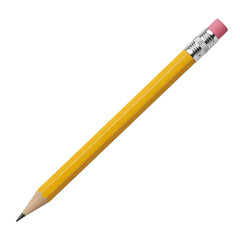 Sharp Yellow Pencil Illustration Tool for Drawing Writing Design Art School Education Supply on transparent background