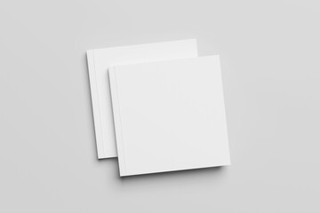 Blank square magazine open and cover