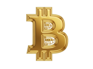 Golden bitcoin symbol representing digital currency, wealth, innovation, technology, finance, power, security, investment, and value
