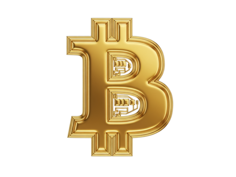 Golden bitcoin symbol representing digital currency, wealth, innovation, technology, finance, power, security, investment, and value - Powered by Adobe