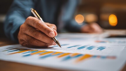 Financial Analyst Diligently Documenting Tax Analysis, Charts Included Ideal for Business Presentations Boosting Focus and Productivity.