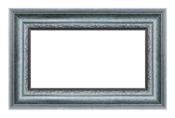 Old vintage silver frame isolated on a white background