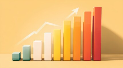 Colorful Bar Chart Illustrating Sales Growth and Marketing Success Financial Progress Graph for HighImpact Presentations, Ideal for Business Projects or Campaigns, Inspiring Confidence and.