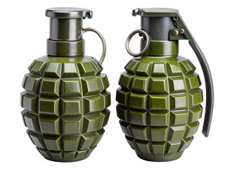Vintage Military-Style Hand Grenades with Olive Green Texture