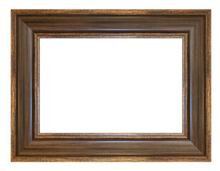 Old style vintage brown frame isolated on a white background
