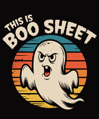 This Is Boo Sheet Ghost Retro Halloween Lover
