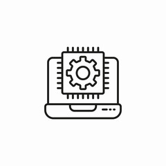 cpu chip laptop icon sign vector