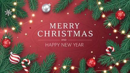 christmas card with christmas tree