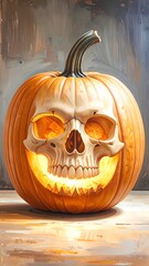 Jack-o'-lantern skull