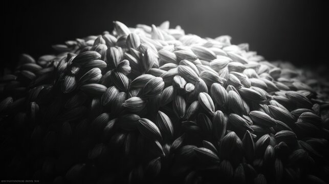 Pile of grains close up
