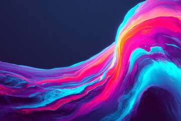 Luminous River of Neon Colors in an Ethereal Dreamscape
