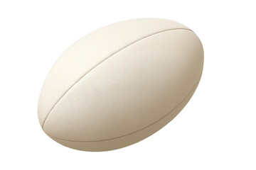 Single beige rugby ball isolated on transparent background, professional sports equipment