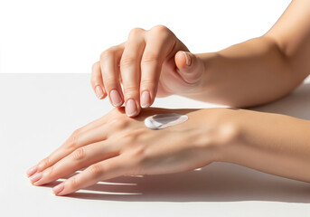A Person Applying a Rich Moisturizing Cream to Their Hands for Skin Care