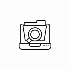 laptop folder search icon sign vector