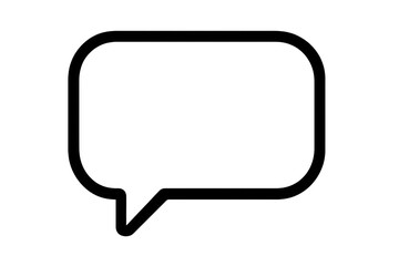 Naklejka premium Minimalist black outline speech bubble icon isolated on transparent background