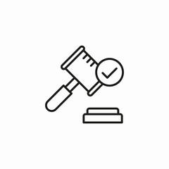 legal ruling approved icon sign vector