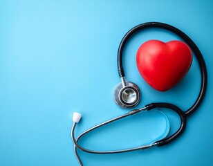 heart health awareness concept on world hypertension day with stethoscope horizontal banner copy space world heart day