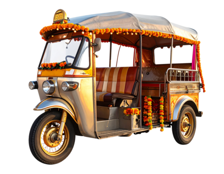  Festive Decorated Auto Rickshaw