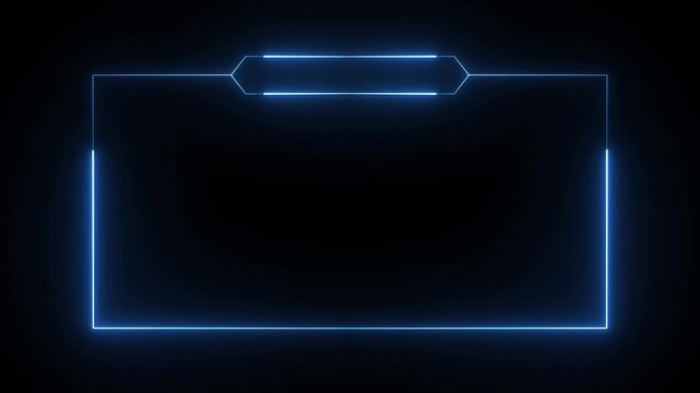  live streaming 4K neon frame animation with glowing overlay box for gaming and video broadcasts
