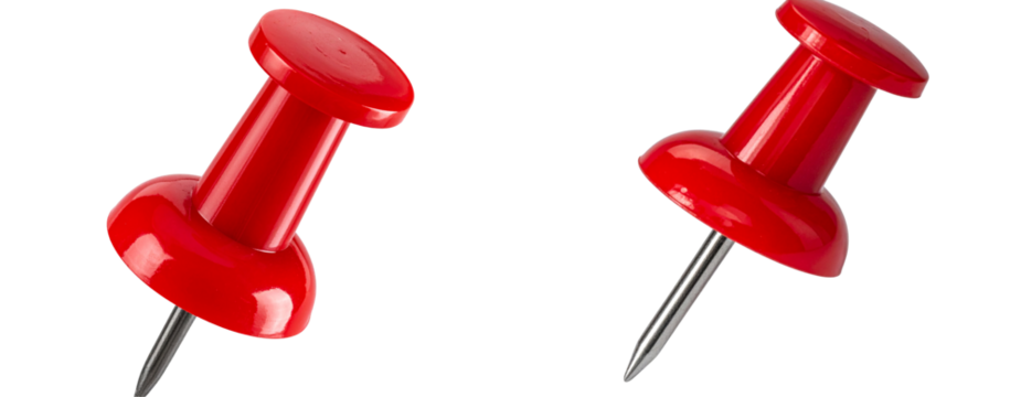  Minimal Red Push Pin with Dramatic Studio Lighting