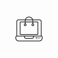 online shopping laptop icon sign vector