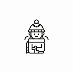 person in winter clothes icon sign vector