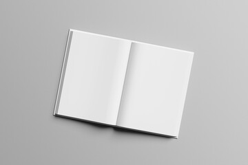 Blank book cover and open