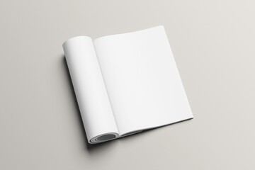 Blank magazine cover and open