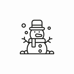 snowman with hat icon sign vector