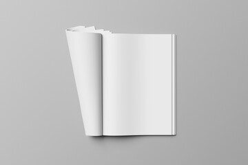 Blank magazine cover and open