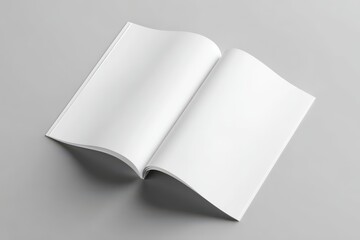 blank white magazine poster on a gray background