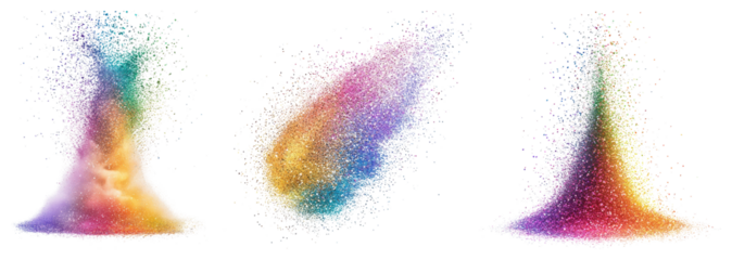 PNG Vibrant abstract color explosion, element set on transparent background