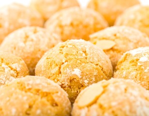 Close-up of almond cookies