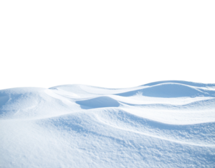 Schnee isoliert auf weißem Hintergrund, winterliche Schneekante unten