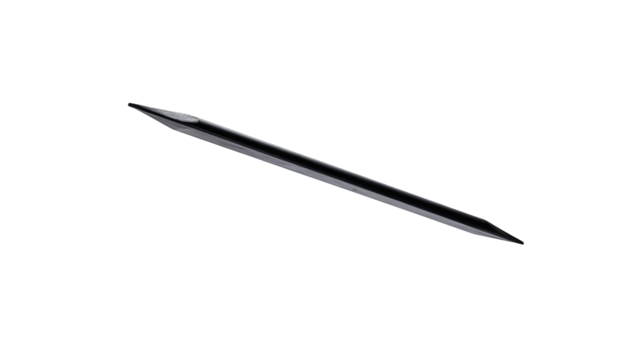 Close-up of a black, pointed stylus