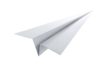 Folded paper airplane, white, simple, graphic