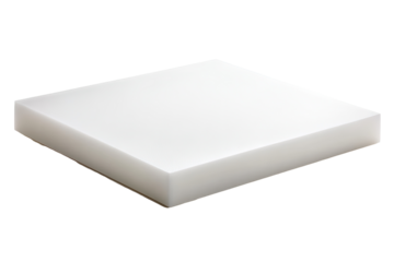 White foam cushion square, studio shot, packaging, furniture