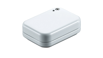 White electrical box isolated, studio shot, clean background, wiring