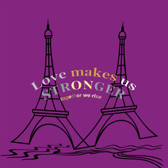 Artistic Illustration of Eiffel Towers with Inspirational Empowerment Text