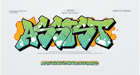 Assists logo graffiti font text effect, spray and street text style	