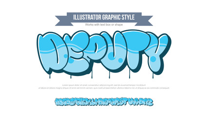 Deputy, Colorful graffiti editable text style effect. Vector text effect with paint wall concept.	