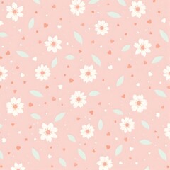 Charming Blossom Pattern Gentle Floral Design Sweet Pastel