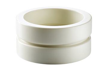 White plastic spacer ring, industrial part, isolated, studio shot, engineering