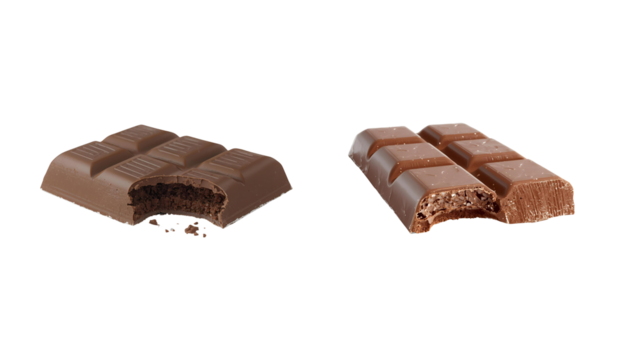 Bitten Milk Chocolate Bars with Tempting Crunchy Filling.