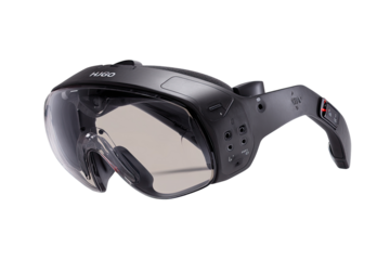 Head-mounted display, dark gray, transparent lens