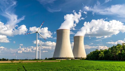 Power plant and wind turbine landscape