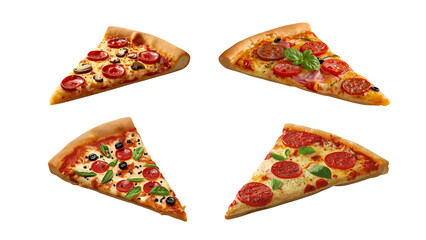 Delectable Pizza Slices with Diverse Toppings.