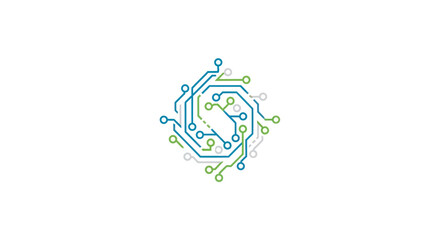 Abstract Circuit Board Circular Design Technology Concept.