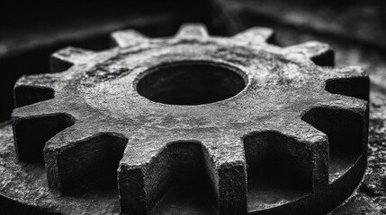 Closeup mechanical gear detail