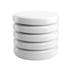 Obraz premium Stacked circular white objects